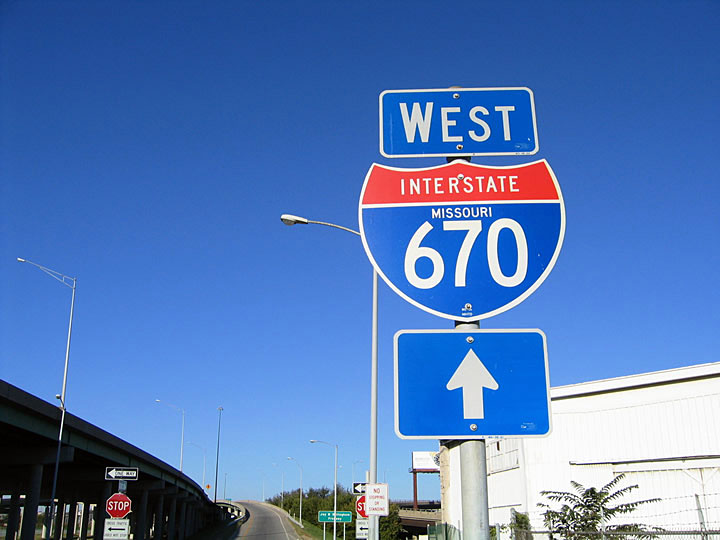 Missouri Interstate 670 sign.