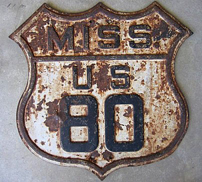Mississippi U.S. Highway 80 sign.