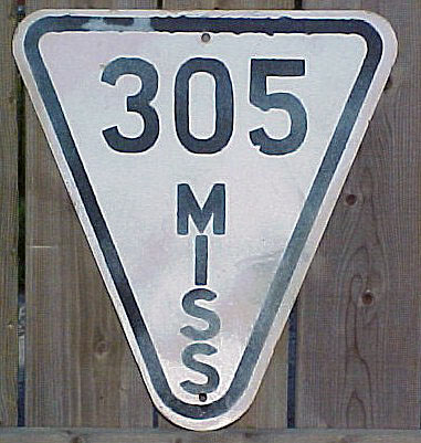 Mississippi State Highway 305 sign.