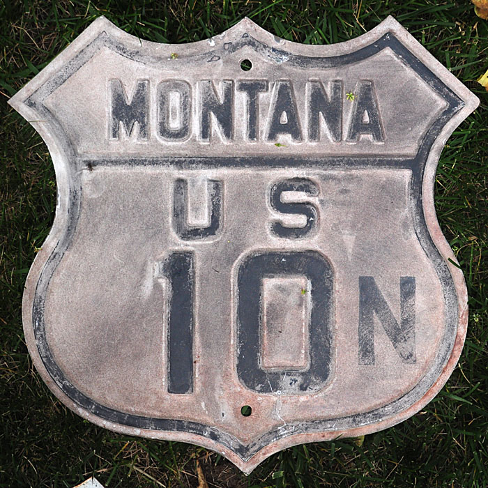 Montana U.S. Highway 10N sign.