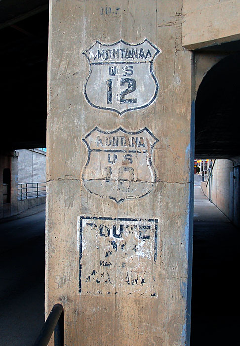 Montana - State Highway 22, U.S. Highway 10, and U.S. Highway 12 sign.