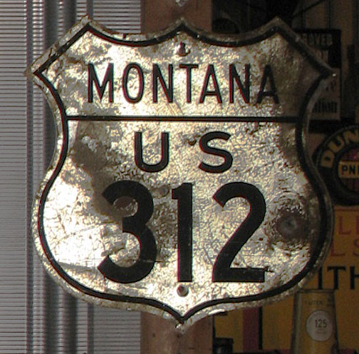 Montana U.S. Highway 312 sign.