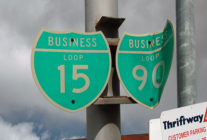 Montana - business loop 90 and business loop 15 sign.
