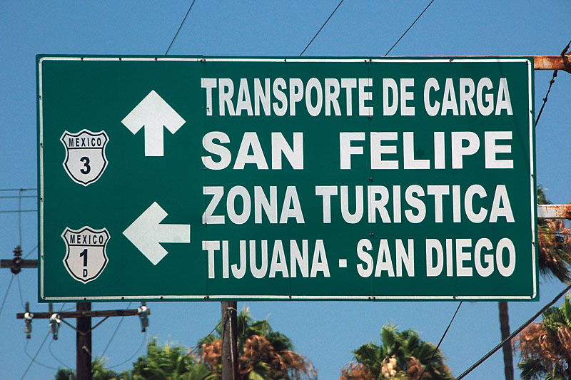 Mexico - Federal Toll Road 1 and Federal Highway 3 sign.
