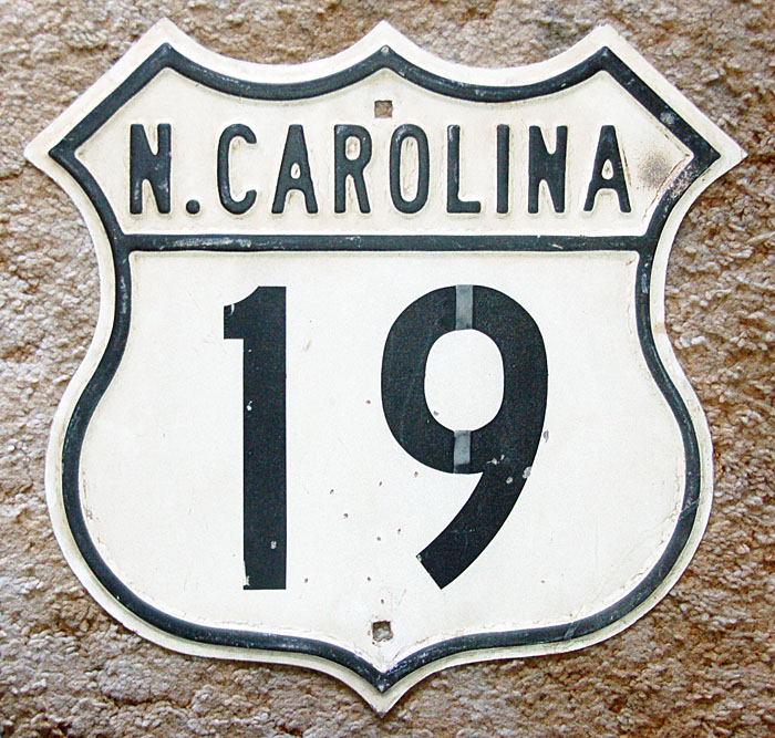 North Carolina U.S. Highway 19 sign.