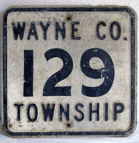 North Carolina Wayne County township road 129 sign.