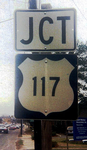 North Carolina U.S. Highway 117 sign.