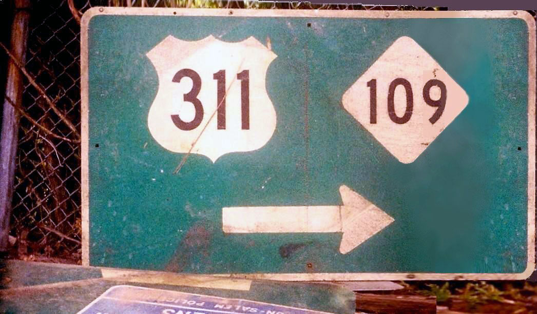 North Carolina - State Highway 109 and U.S. Highway 311 sign.