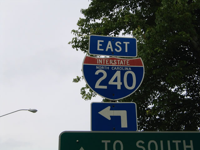 North Carolina Interstate 240 sign.