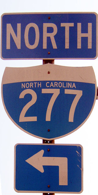North Carolina Interstate 277 sign.