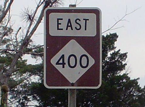 North Carolina State Highway 400 sign.
