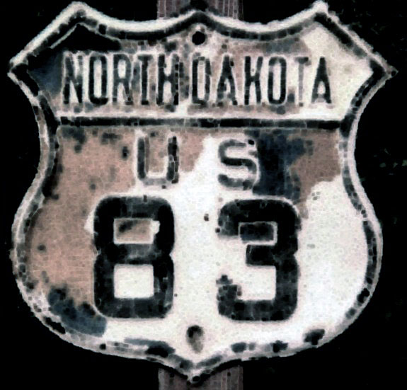 North Dakota U.S. Highway 83 sign.
