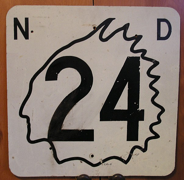 North Dakota State Highway 24 sign.