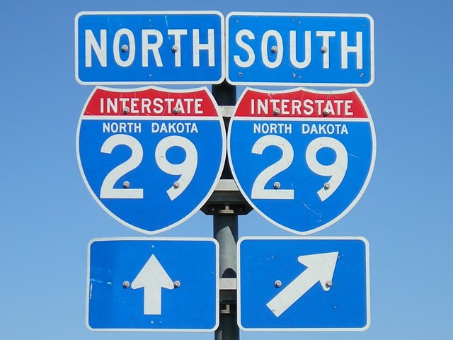 North Dakota Interstate 29 sign.