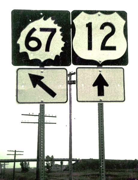 North Dakota - U.S. Highway 12 and State Highway 67 sign.