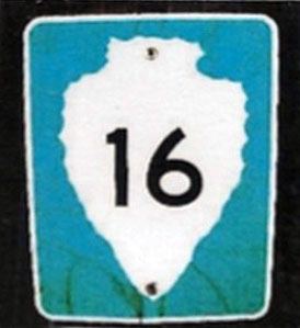 North Dakota Indian route 16 sign.