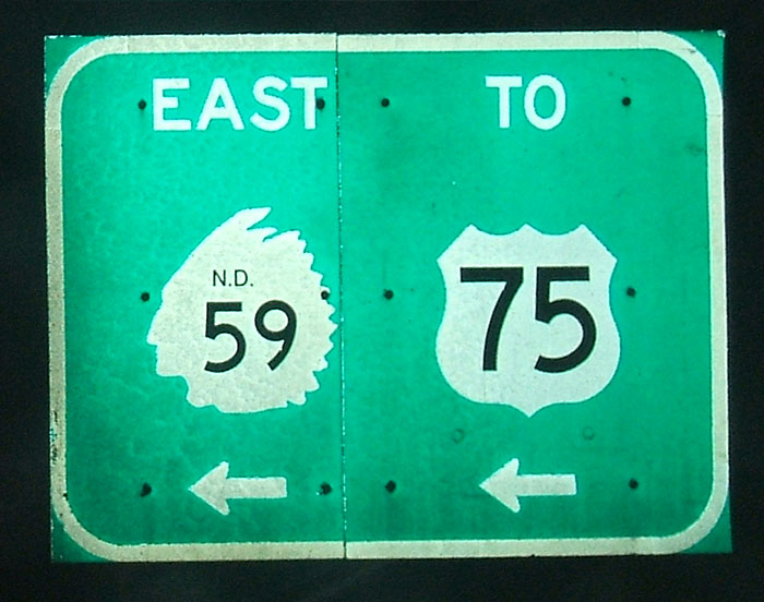 North Dakota - U.S. Highway 75 and State Highway 59 sign.
