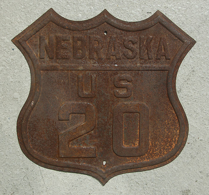 Nebraska U.S. Highway 20 sign.