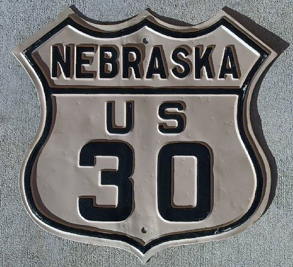 Nebraska U.S. Highway 30 sign.