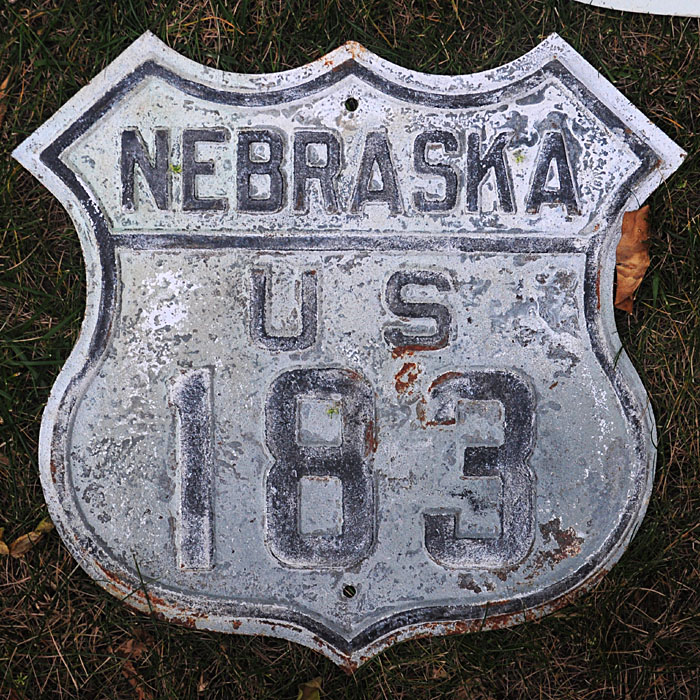 Nebraska U.S. Highway 183 sign.