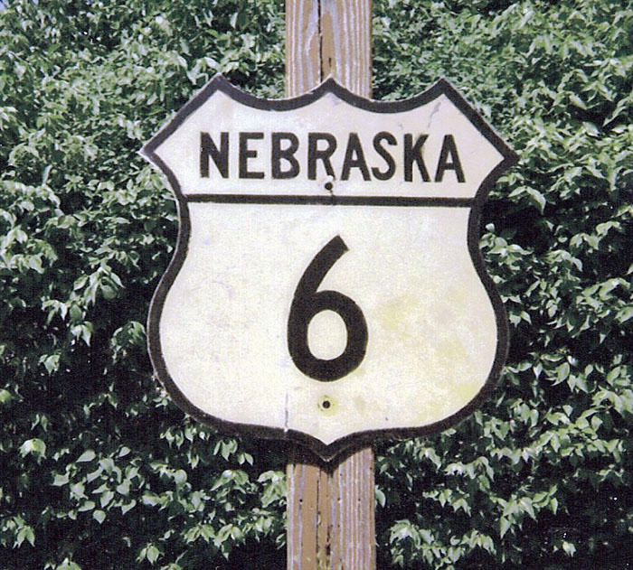 Nebraska U.S. Highway 6 sign.
