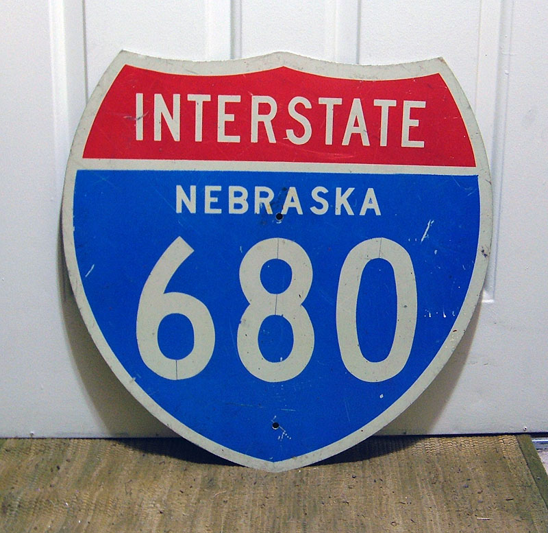 Nebraska Interstate 680 sign.