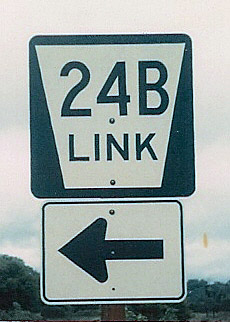 Nebraska state highway link 24B sign.