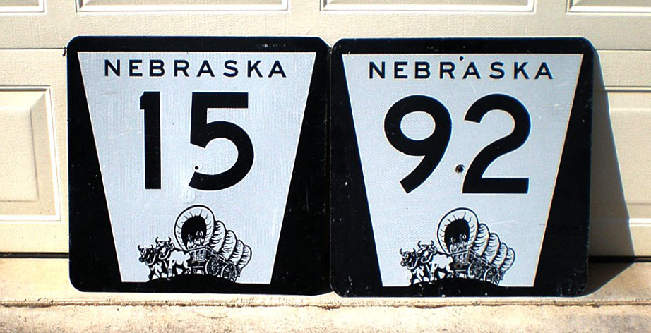 Nebraska - State Highway 92 and State Highway 15 sign.