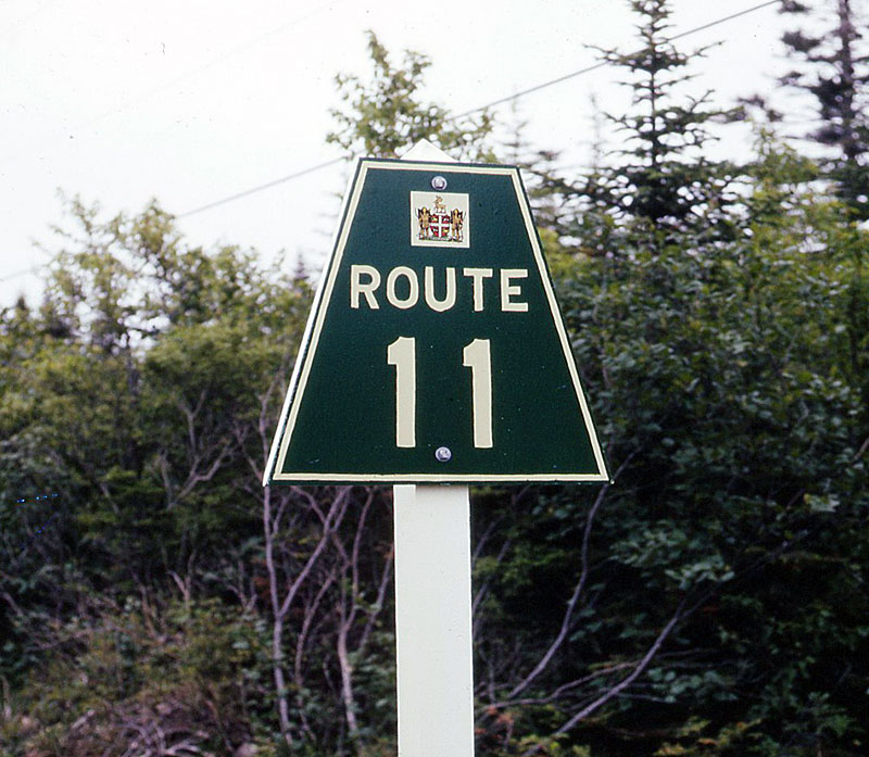 Newfoundland Provincial Highway 11 sign.