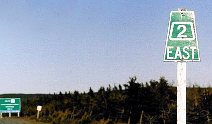Newfoundland Provincial Highway 2 sign.