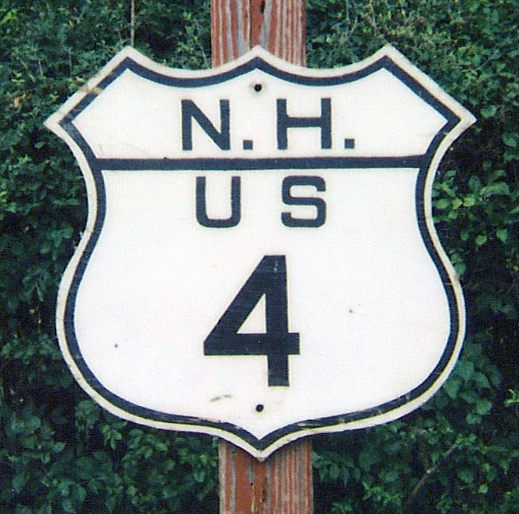 New Hampshire U.S. Highway 4 sign.