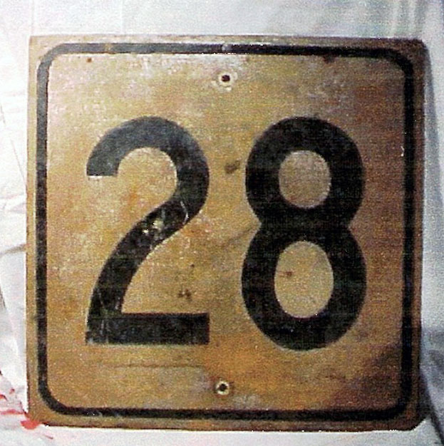 New Hampshire State Highway 28 sign.