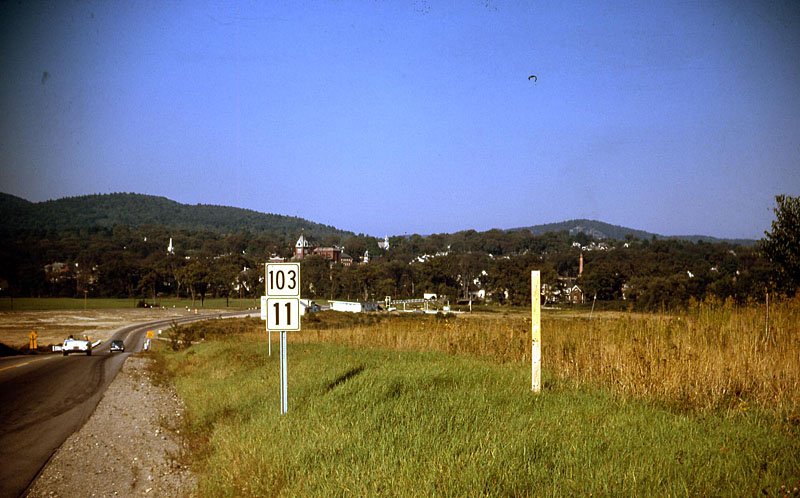 New Hampshire - State Highway 11 and State Highway 103 sign.