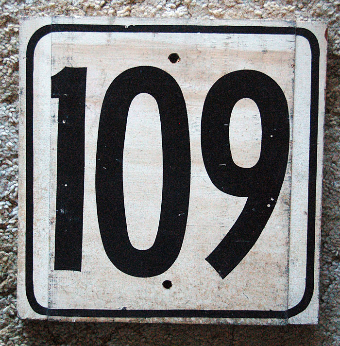 New Hampshire State Highway 109 sign.