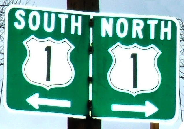 New Hampshire U.S. Highway 1 sign.