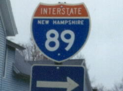 New Hampshire Interstate 89 sign.