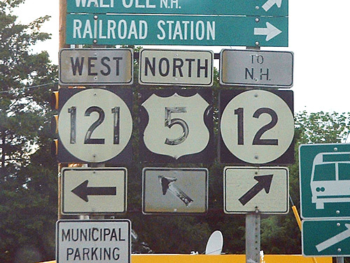 New Hampshire - State Highway 12 and State Highway 123 sign.