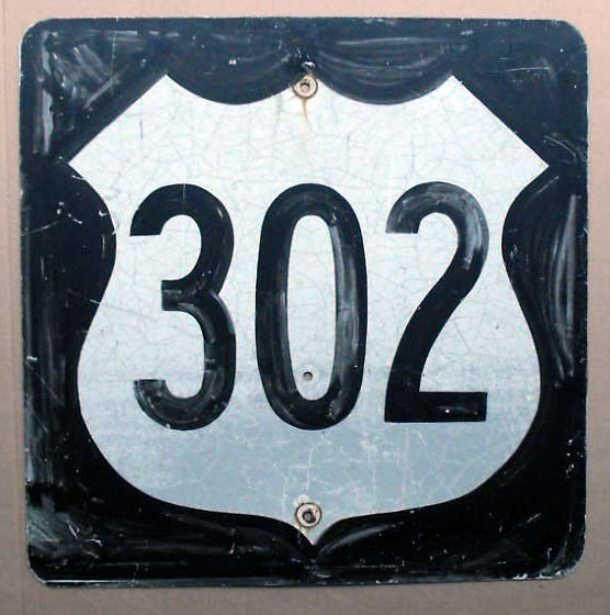 New Hampshire U.S. Highway 302 sign.