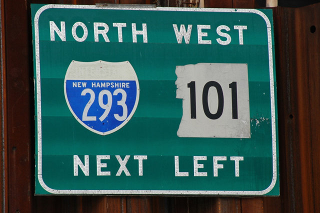 New Hampshire - Interstate 293 and State Highway 101 sign.