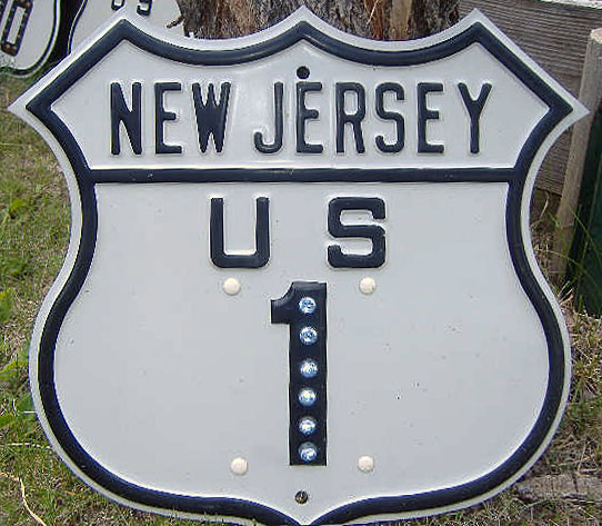 New Jersey U.S. Highway 1 sign.