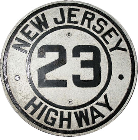 New Jersey State Highway 23 sign.