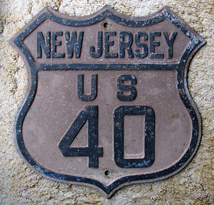 New Jersey U.S. Highway 40 sign.