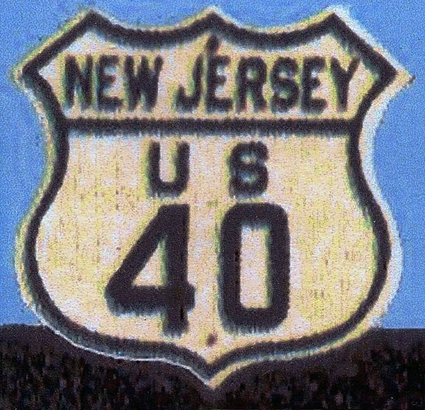 New Jersey U.S. Highway 40 sign.