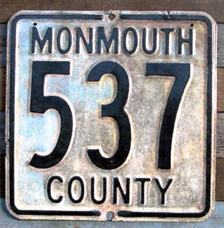 New Jersey Monmouth County route 537 sign.
