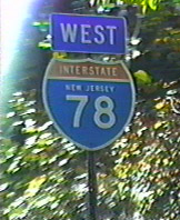  Interstate 78 sign.