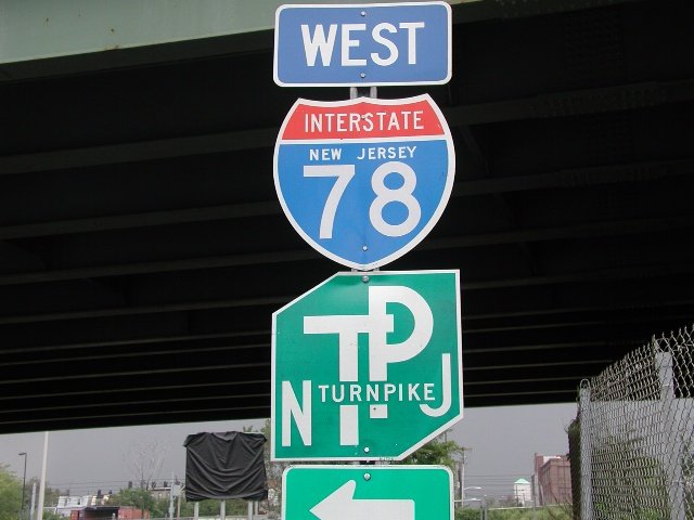 New Jersey - Interstate 78 and New Jersey Turnpike sign.