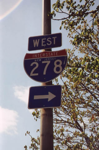 New Jersey Interstate 278 sign.