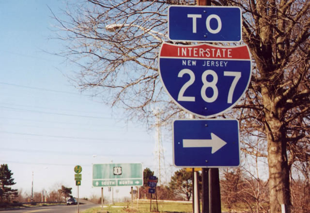 New Jersey Interstate 287 sign.