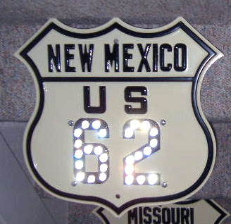 New Mexico U.S. Highway 62 sign.