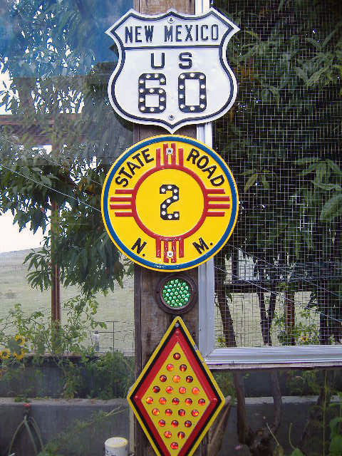 New Mexico - State Highway 2 and U.S. Highway 60 sign.